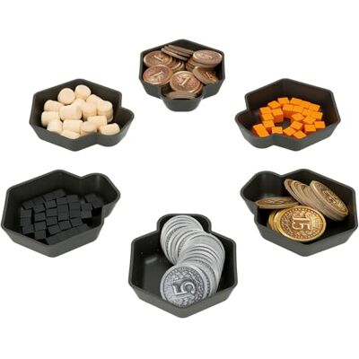 Feldherr SHELL Set compatibel met Brass: Birmingham 6 chips trays voor het sorteren van markers, dobbelstenen en klein speelmateriaal op tafel Feldherr SHELL Set compatibel met Brass: Birmingham 6 chips trays voor het sorteren van markers, dobbelstenen en klein speelmateriaal op tafel