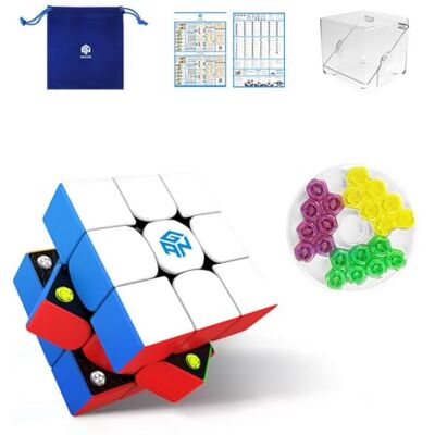 GAN 356M-High Magnetische Snelheidskubus, 3x3, kleurrijke magische kubus zonder sticker met 4 extra broeikasgassen, puzzelspel met 48 magneten/digitaal IPG in vleugelvorm/GES+, cadeau voor kinderen en GAN 356M-High Magnetische Snelheidskubus, 3x3, kleurrijke magische kubus zonder sticker met 4 extra broeikasgassen, puzzelspel met 48 magneten/digitaal IPG in vleugelvorm/GES+, cadeau voor kinderen en