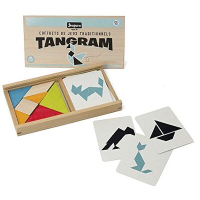 Jeujura 8144- Bordspellen Tangram spel van hout Houten Box Jeujura 8144- Bordspellen Tangram spel van hout Houten Box
