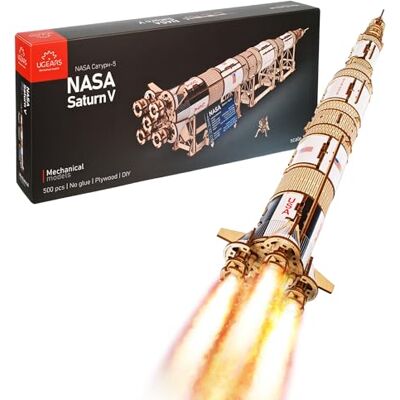 UGEARS NASA Saturn V model raket kit Ruimteschip modelkits voor volwassenen 3D houten ruimteshuttle bouwpuzzels 3D ruimteschip 3D houten puzzel UGEARS NASA Saturn V model raket kit Ruimteschip modelkits voor volwassenen 3D houten ruimteshuttle bouwpuzzels 3D ruimteschip 3D houten puzzel