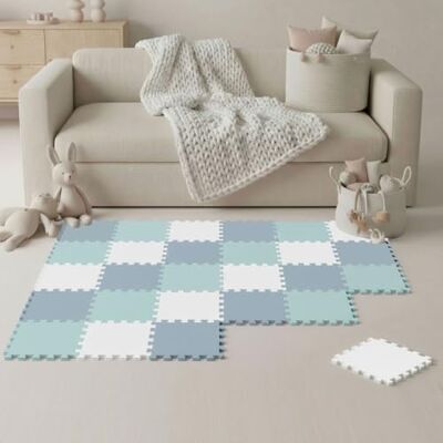 LittleTom 27-delige vloermat voor baby's vanaf de eerste maand – 30 x 30 cm – tegels van EVA-schuim – zacht speeloppervlak om te ontwaken – vierkante antislip puzzel – bekleding voor de kinderkamer LittleTom 27-delige vloermat voor baby's vanaf de eerste maand – 30 x 30 cm – tegels van EVA-schuim – zacht speeloppervlak om te ontwaken – vierkante antislip puzzel – bekleding voor de kinderkamer