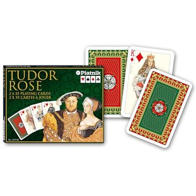 Piatnik 2137 – speelkaarten – Tudor roze – 2 x 55 stuks Piatnik 2137 – speelkaarten – Tudor roze – 2 x 55 stuks