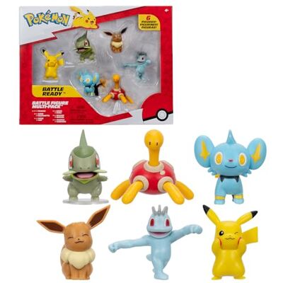 BANDAI Set van 6 Pokémon-figuren – – JW3614-5 cm – Pokémon-gevechten BANDAI Set van 6 Pokémon-figuren – – JW3614-5 cm – Pokémon-gevechten