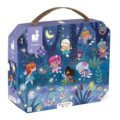 Janod , Puzzel voor kinderen, feeën en waterlelies, 36-delig, educatief spel fijne motoriek en concentratie, koffer met handvat, gemaakt in Frankrijk, FSC-gecertificeerd, plantaardige inkt, vanaf 4 Janod , Puzzel voor kinderen, feeën en waterlelies, 36-delig, educatief spel fijne motoriek en concentratie, koffer met handvat, gemaakt in Frankrijk, FSC-gecertificeerd, plantaardige inkt, vanaf 4