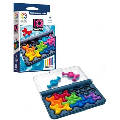 SmartGames IQ Waves Bordspel voor kinderen Puzzel met stukjes om te oriënteren Logica en observatie 120 schaalbare uitdagingen reisspel 1 speler vanaf 6 jaar meertalige versie SmartGames IQ Waves Bordspel voor kinderen Puzzel met stukjes om te oriënteren Logica en observatie 120 schaalbare uitdagingen reisspel 1 speler vanaf 6 jaar meertalige versie