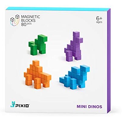 Bizak Pixio Mini Dinos, creëer je Jurassic Park met zijn 80 magnetische dobbelstenen, combineer je kleuren zoals je wilt, eenvoudig en snel, aanbevolen voor kinderen vanaf 6 jaar Bizak Pixio Mini Dinos, creëer je Jurassic Park met zijn 80 magnetische dobbelstenen, combineer je kleuren zoals je wilt, eenvoudig en snel, aanbevolen voor kinderen vanaf 6 jaar