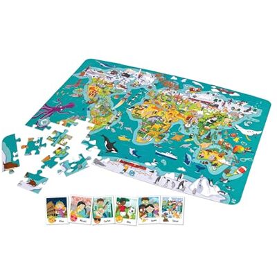 Hape Puzzel en spel 2-in-1 Weltreise Hape Puzzel en spel 2-in-1 Weltreise