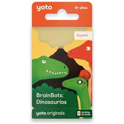 YOTO BrainBots Dinosaurus in het Spaans, 8 audiokaarten om zonder scherm te leren met grappige dinosaurus-audioboeken, compatibel met Player en Mini, leeftijd 6+ YOTO BrainBots Dinosaurus in het Spaans, 8 audiokaarten om zonder scherm te leren met grappige dinosaurus-audioboeken, compatibel met Player en Mini, leeftijd 6+