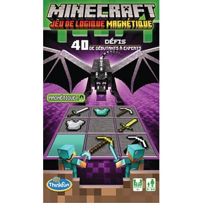 ThinkFun Ravensburger Magnetisch logicaspel – – Minecraft – 40 uitdagingen – 1 speler vanaf 8 jaar – reisversie – 76419 – Franse versie ThinkFun Ravensburger Magnetisch logicaspel – – Minecraft – 40 uitdagingen – 1 speler vanaf 8 jaar – reisversie – 76419 – Franse versie