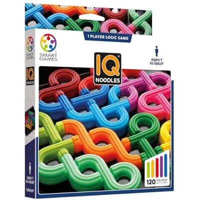 SmartGames IQ Noodles gezelschapsspel voor volwassenen en kinderen, logica, puzzel en denken, 120 schaalbare uitdagingen, concentratie en observatie, 1 speler, vanaf 7 jaar, meertalige versie SmartGames IQ Noodles gezelschapsspel voor volwassenen en kinderen, logica, puzzel en denken, 120 schaalbare uitdagingen, concentratie en observatie, 1 speler, vanaf 7 jaar, meertalige versie