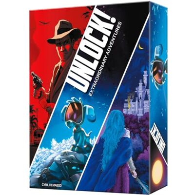 Space Cowboys Unlock! Extraordinary Adventures Escape Room gezelschapsspel voor volwassenen en gezinnen vanaf 10 jaar, voor 1 tot 6 spelers, 60 minuten per partij, Spaanse versie Space Cowboys Unlock! Extraordinary Adventures Escape Room gezelschapsspel voor volwassenen en gezinnen vanaf 10 jaar, voor 1 tot 6 spelers, 60 minuten per partij, Spaanse versie