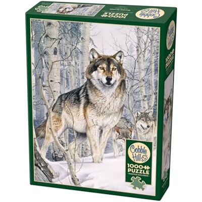 Cobble Hill Wolf in Winterwald 1000 delen Cobble Hill Wolf in Winterwald 1000 delen