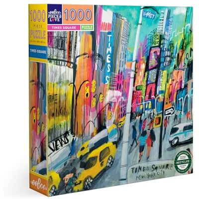 eeBoo Puzzel voor volwassenen, 1000 stukjes, Times Square-illustratie, van gerecycled karton, PZTTMS eeBoo Puzzel voor volwassenen, 1000 stukjes, Times Square-illustratie, van gerecycled karton, PZTTMS