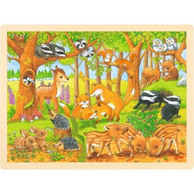 Goki 57734 puzzel voor baby's, dieren in het bos, 48 delen, 57734, meerkleurig Goki 57734 puzzel voor baby's, dieren in het bos, 48 delen, 57734, meerkleurig
