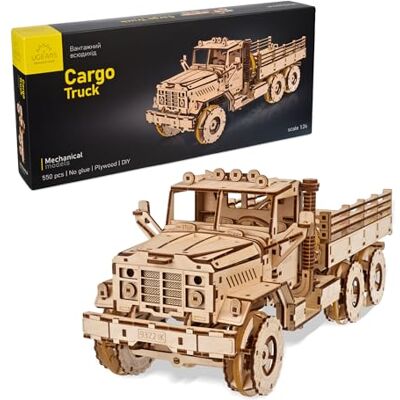 UGEARS Cargo Truck 3D houten puzzels voor volwassenen vrije tijd voor mannen om te bouwen modelbouwsets voor auto's voor volwassenen en jongeren UGEARS Cargo Truck 3D houten puzzels voor volwassenen vrije tijd voor mannen om te bouwen modelbouwsets voor auto's voor volwassenen en jongeren