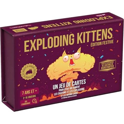 Asmodee Exploding Kittens FESTIVE Edition kaartspel grappig voor volwassenen en kinderen vanaf 7 jaar gezelschapsspel met kittens en explosies 15 minuten 2 tot 10 spelers in het Frans Asmodee Exploding Kittens FESTIVE Edition kaartspel grappig voor volwassenen en kinderen vanaf 7 jaar gezelschapsspel met kittens en explosies 15 minuten 2 tot 10 spelers in het Frans