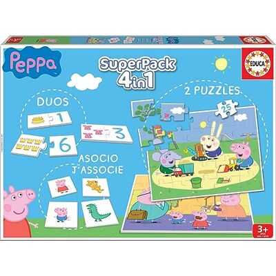 Educa Peppa Pig SuperPack Multi Games: 4-in-1 voor kinderen en volwassenen. Aanbevolen vanaf 3 jaar (16229) Educa Peppa Pig SuperPack Multi Games: 4-in-1 voor kinderen en volwassenen. Aanbevolen vanaf 3 jaar (16229)
