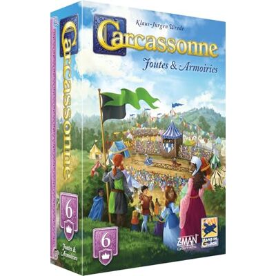 Asmodee Carcassonne Extension 6 : Joutes & Armoiries Hans im Glück Jeu de société de stratégie Dès 7 Ans 2 à 6 Joueurs 55 Min Version Française Asmodee Carcassonne Extension 6 : Joutes & Armoiries Hans im Glück Jeu de société de stratégie Dès 7 Ans 2 à 6 Joueurs 55 Min Version Française