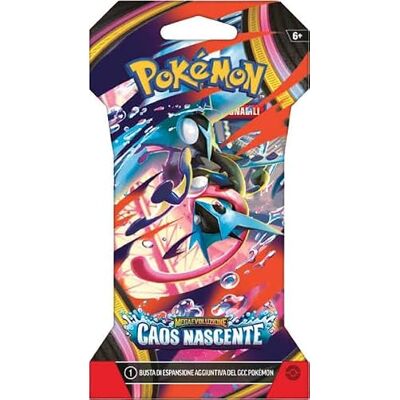 Pokémon Megaevoluzione Caos Nascente, Booster TCG, 1 zakje Vanaf 6 jaar, enkele kaart, Italiaanse editie, Mega Evolution, kaartspel Pokémon Megaevoluzione Caos Nascente, Booster TCG, 1 zakje Vanaf 6 jaar, enkele kaart, Italiaanse editie, Mega Evolution, kaartspel