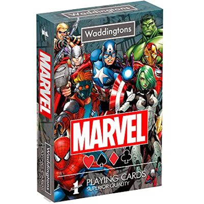 Waddingtons Number 1 Winning Moves 54 speelkaarten van Marvel – gezelschapsspel – kaartspel – reisspel – Franse versie. Waddingtons Number 1 Winning Moves 54 speelkaarten van Marvel – gezelschapsspel – kaartspel – reisspel – Franse versie.