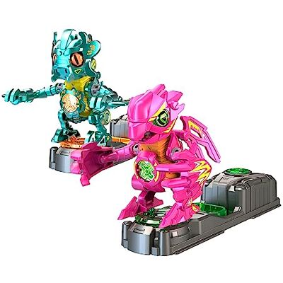 Bizak Biosaurus Kombat, dubbel gevechtspakket, roze en groen, ontdek en bouw de elektronische wezens van 9 cm, 20 stuks, met lichten en geluiden, verbind ze aan de basis en vecht Bizak Biosaurus Kombat, dubbel gevechtspakket, roze en groen, ontdek en bouw de elektronische wezens van 9 cm, 20 stuks, met lichten en geluiden, verbind ze aan de basis en vecht