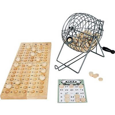 small foot Bingo-spel met metalen loterijdrum, houten spelmaterialen, vanaf 5 jaar speelgoed, natuur, 1831 small foot Bingo-spel met metalen loterijdrum, houten spelmaterialen, vanaf 5 jaar speelgoed, natuur, 1831