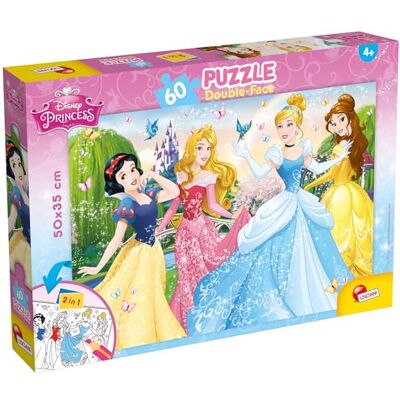 Disney Lisciani Princess puzzel op voor- en achterkant, 60 delen – prinsessen -47901, 47901, meerkleurig Disney Lisciani Princess puzzel op voor- en achterkant, 60 delen – prinsessen -47901, 47901, meerkleurig
