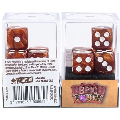 Rio 5 dobbelstenen 6 zijden Brown Pearl Rio 5 dobbelstenen 6 zijden Brown Pearl