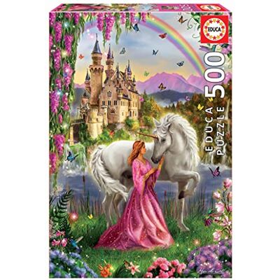 Educa Puzzle Licorne Fée Princesse Château 500 pièces 34x48cm Educa Puzzle Licorne Fée Princesse Château 500 pièces 34x48cm
