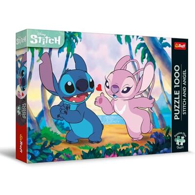 Trefl Premium Plus Quality Lilo & Stitch, Stitch & Angel puzzel 1000 stukjes, puzzelserie met favoriete figuren, voor volwassenen en kinderen vanaf 14 jaar Trefl Premium Plus Quality Lilo & Stitch, Stitch & Angel puzzel 1000 stukjes, puzzelserie met favoriete figuren, voor volwassenen en kinderen vanaf 14 jaar