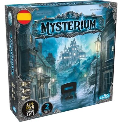 Asmodee Mysterium bekroond mysterie en coöperatief bordspel, vanaf 10 jaar, voor 2 tot 7 spelers, 42 minuten per spel, in het Spaans en Portugees Asmodee Mysterium bekroond mysterie en coöperatief bordspel, vanaf 10 jaar, voor 2 tot 7 spelers, 42 minuten per spel, in het Spaans en Portugees