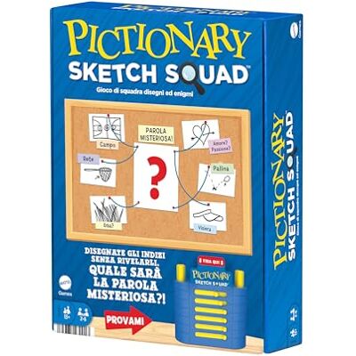 Mattel Pictionary Sketch Squad, teamspel en coöperatief tekenen met krijtbord, markers en indexhouder, 2-6 spelers, speelgoed voor jongeren en volwassenen, 13 jaar HXH41 Mattel Pictionary Sketch Squad, teamspel en coöperatief tekenen met krijtbord, markers en indexhouder, 2-6 spelers, speelgoed voor jongeren en volwassenen, 13 jaar HXH41