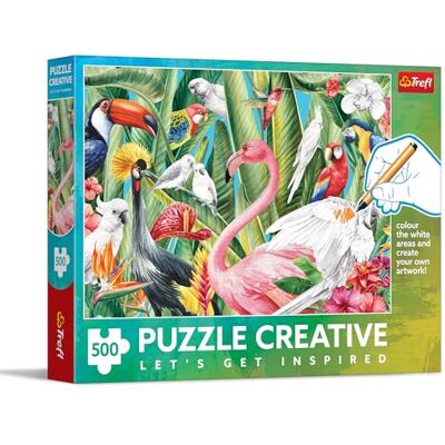 Trefl Creatieve paradijsvogels Puzzel met 500 stukjes DIY kleurpuzzel voor volwassenen en kinderen vanaf 10 jaar Trefl Creatieve paradijsvogels Puzzel met 500 stukjes DIY kleurpuzzel voor volwassenen en kinderen vanaf 10 jaar