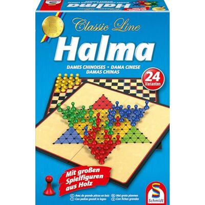 SCHMIDT 49217 Classic Line, Halma, met grote houten figuren, bordspel SCHMIDT 49217 Classic Line, Halma, met grote houten figuren, bordspel