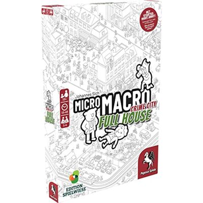 Pegasus Spiele Pegasus Press, MicroMacro: Crime City – Full House, Board Game, Leeftijd 12+, 1-4 spelers, 15-45 minuten speeltijd meerkleurig, PEG59061E Pegasus Spiele Pegasus Press, MicroMacro: Crime City – Full House, Board Game, Leeftijd 12+, 1-4 spelers, 15-45 minuten speeltijd meerkleurig, PEG59061E