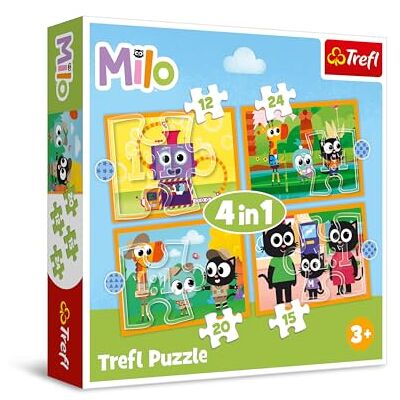 Trefl Milo, Découvrez Milo et ses Amis Puzzle 4en1, 4 Puzzles, de 12 à 24 Pièces Différents niveaux de difficulté, pour les enfants à partir de 3 ans Trefl Milo, Découvrez Milo et ses Amis Puzzle 4en1, 4 Puzzles, de 12 à 24 Pièces Différents niveaux de difficulté, pour les enfants à partir de 3 ans