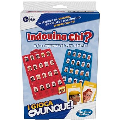 Hasbro Raad eens wie? Ik speel overal, het originele spel van mysterieuze gezichten voor kinderen en meisjes, draagbaar spel voor 2 spelers, reisspel voor kinderen en meisjes Hasbro Raad eens wie? Ik speel overal, het originele spel van mysterieuze gezichten voor kinderen en meisjes, draagbaar spel voor 2 spelers, reisspel voor kinderen en meisjes
