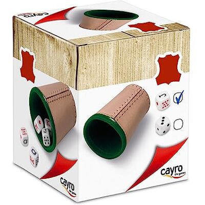 Cayro Pokerdobbelspel + 5 pokerdobbelstenen Binnenvoering van leer Bordspel voor volwassenen Ideaal om cadeau te geven Spelen met het gezin Cayro Pokerdobbelspel + 5 pokerdobbelstenen Binnenvoering van leer Bordspel voor volwassenen Ideaal om cadeau te geven Spelen met het gezin