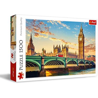 Trefl Londen, Verenigd Koninkrijk Puzzel met 1500 elementen Beroemde bezienswaardigheden, creatief entertainment, plezier voor volwassenen en kinderen vanaf 12 jaar. Trefl Londen, Verenigd Koninkrijk Puzzel met 1500 elementen Beroemde bezienswaardigheden, creatief entertainment, plezier voor volwassenen en kinderen vanaf 12 jaar.
