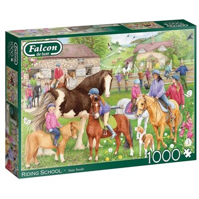 Falcon de Luxe Riding School 1000 stukjes puzzel voor volwassenen van Anne Searle prachtige manege scène hoogwaardig gerecycled bord milieuvriendelijke verpakking Falcon de Luxe Riding School 1000 stukjes puzzel voor volwassenen van Anne Searle prachtige manege scène hoogwaardig gerecycled bord milieuvriendelijke verpakking