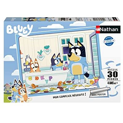 Nathan Kinderpuzzel 30 stukjes In bad met Bluey Meisjes of jongens vanaf 4 jaar Hoogwaardige puzzel Dik en duurzaam karton dagelijks & gezin 86170 Nathan Kinderpuzzel 30 stukjes In bad met Bluey Meisjes of jongens vanaf 4 jaar Hoogwaardige puzzel Dik en duurzaam karton dagelijks & gezin 86170