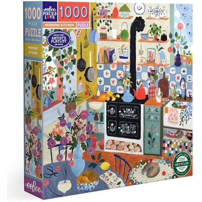 eeBoo Morning Kitchen Gerecycled Karton Kleurrijke Puzzel 1000 Stukjes Afmetingen 58,5 cm Zijkant, PZTMNK eeBoo Morning Kitchen Gerecycled Karton Kleurrijke Puzzel 1000 Stukjes Afmetingen 58,5 cm Zijkant, PZTMNK