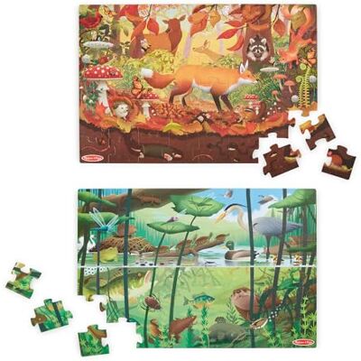 Melissa & Doug Let's Explore Dubbelzijdige vloerpuzzel Zoek en vind, 48 gigantische stukjes karton, 2 verschillende puzzels, educatief en ontwikkelingsspeelgoed, 3+, cadeau voor jongens of meisjes Melissa & Doug Let's Explore Dubbelzijdige vloerpuzzel Zoek en vind, 48 gigantische stukjes karton, 2 verschillende puzzels, educatief en ontwikkelingsspeelgoed, 3+, cadeau voor jongens of meisjes