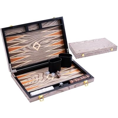 Engelhart 250542 Luxe backgammon 15 inch gelakt ebbenhout grijs klassiek gezelschapsspel elegant cadeau 50 x 39 x 2,5 cm (open) luxe houten spellen Engelhart 250542 Luxe backgammon 15 inch gelakt ebbenhout grijs klassiek gezelschapsspel elegant cadeau 50 x 39 x 2,5 cm (open) luxe houten spellen