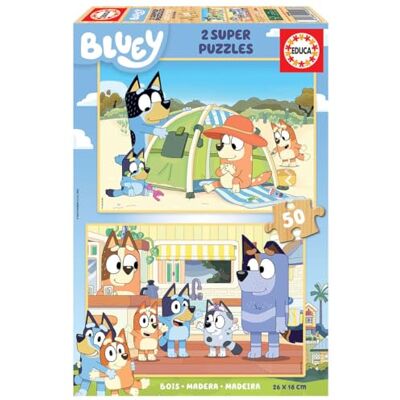 Educa Bluey puzzel Set van 2 houten puzzels voor kinderen, elk 50 stukjes. Afmetingen opgebouwd: 28 x 20 cm. Grote stukken met onberispelijke afwerking. Vanaf 5 jaar (19408) Educa Bluey puzzel Set van 2 houten puzzels voor kinderen, elk 50 stukjes. Afmetingen opgebouwd: 28 x 20 cm. Grote stukken met onberispelijke afwerking. Vanaf 5 jaar (19408)