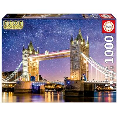 Educa Tower Bridge, Londen "Neon" Spectaculaire puzzel van 1000 stukjes voor volwassenen Vanaf 14 jaar (19930) Educa Tower Bridge, Londen "Neon" Spectaculaire puzzel van 1000 stukjes voor volwassenen Vanaf 14 jaar (19930)
