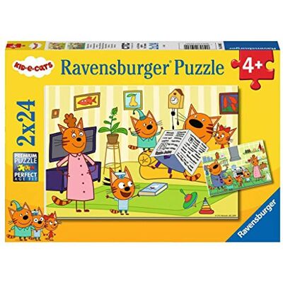 Ravensburger Kinderpuzzel puzzels 2x24 p Thuis met de Kid-E-Cats vanaf 4 jaar 05080 Ravensburger Kinderpuzzel puzzels 2x24 p Thuis met de Kid-E-Cats vanaf 4 jaar 05080