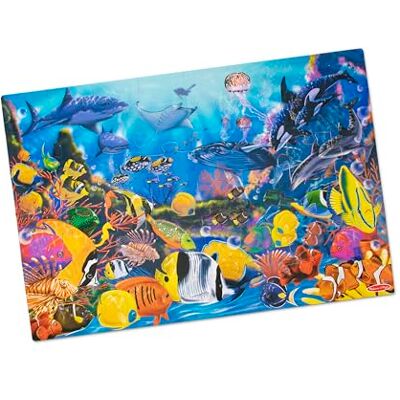 Melissa & Doug 10427 onderwatervloerpuzzel met extra dikke kartonnen constructie, prachtig origineel kunstwerk, 48 delen, meerkleurig Melissa & Doug 10427 onderwatervloerpuzzel met extra dikke kartonnen constructie, prachtig origineel kunstwerk, 48 delen, meerkleurig