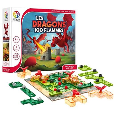 SmartGames De draken 100 vlammen – gezelschapsspel voor kinderen 7+ – 2 spelers – strategie- en plaatsingsspel met tegels en draken – ontwikkeling van logica en reflectie – middeleeuws avontuur SmartGames De draken 100 vlammen – gezelschapsspel voor kinderen 7+ – 2 spelers – strategie- en plaatsingsspel met tegels en draken – ontwikkeling van logica en reflectie – middeleeuws avontuur