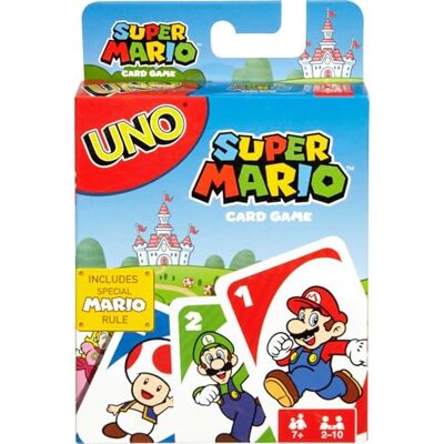 Mattel UNO Super Mario kaartspel met de figuren van het beroemde videospel, verpakking met 112 geïllustreerde kaarten, cadeau voor verzamelaars en kinderen vanaf 7 jaar, DRD00 Mattel UNO Super Mario kaartspel met de figuren van het beroemde videospel, verpakking met 112 geïllustreerde kaarten, cadeau voor verzamelaars en kinderen vanaf 7 jaar, DRD00